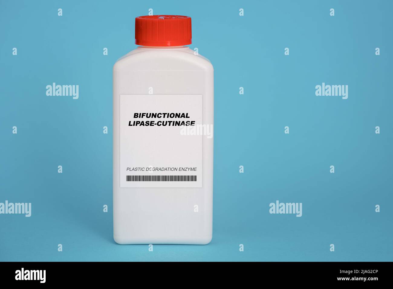 Lipase-cutinase bifonctionnelle. Échantillon d'enzyme microbiale à l'éation du plastique Banque D'Images