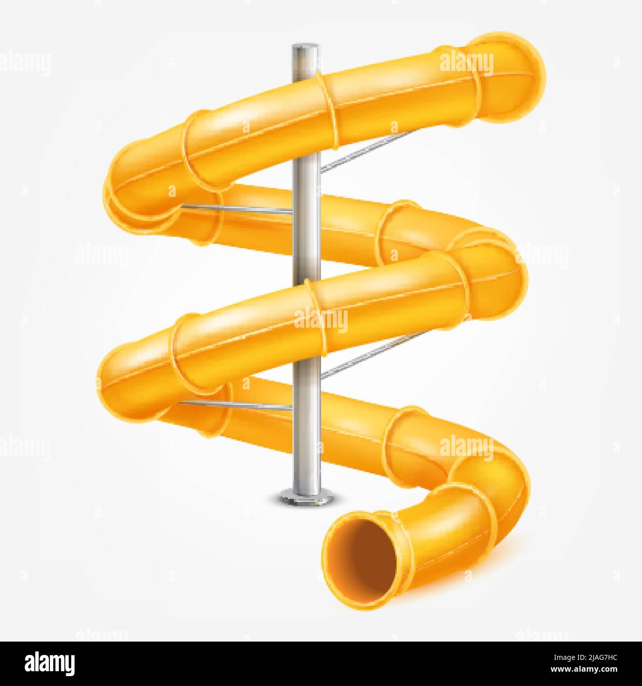 Toboggan aquatique réaliste. 3d construction d'un parc aquatique à