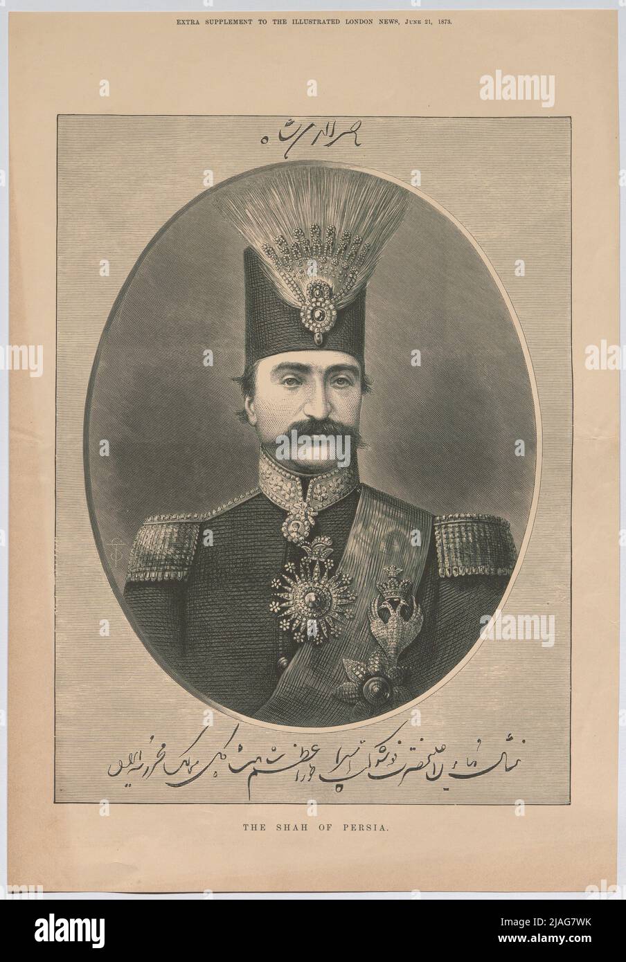 Le Shah de Perse. '. Naser ad-DIN, Shah of Persia (du « supplément supplémentaire de The Illustrated London News »). Inconnu Banque D'Images