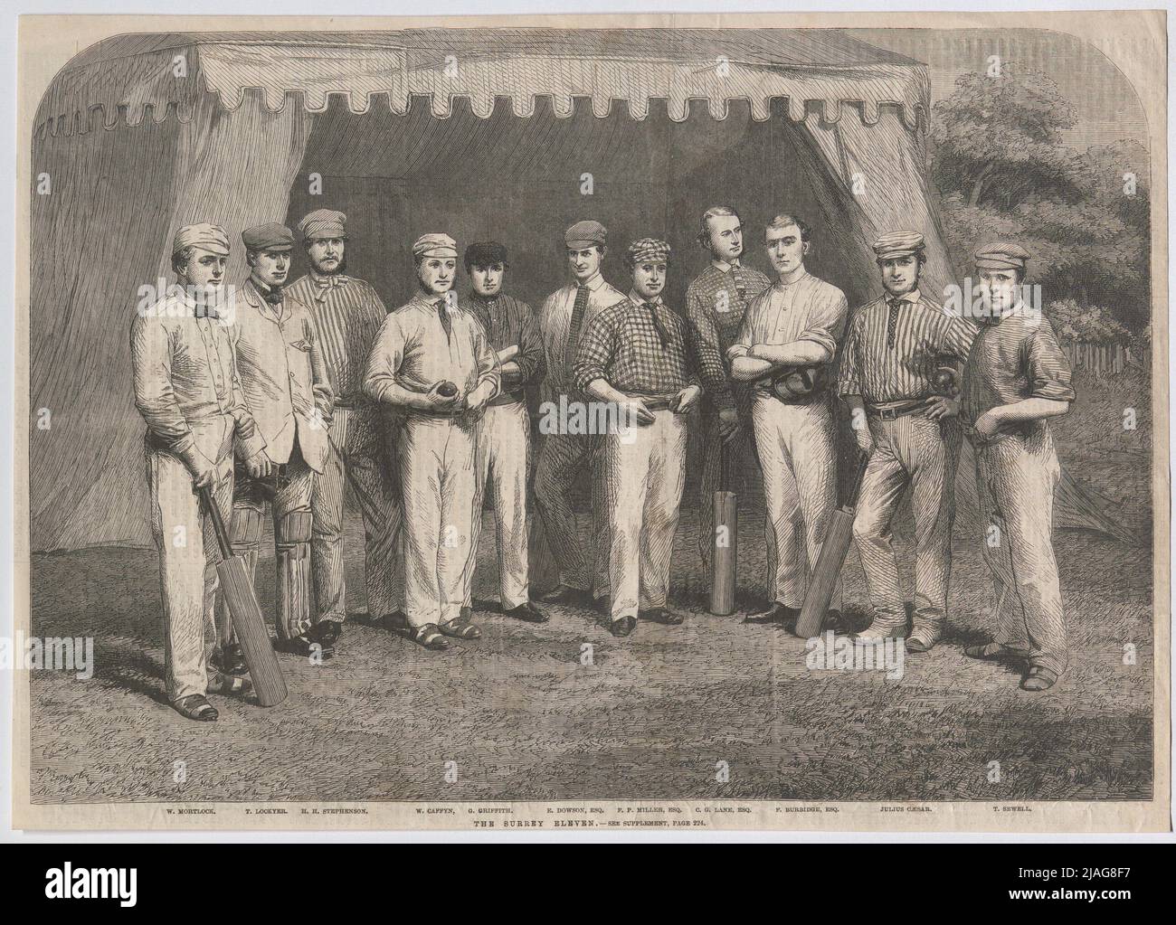 LE SURREY ONZE'. DAS Cricket-Team von Surrey (aus 'The Illustrated London News'). Inconnu Banque D'Images