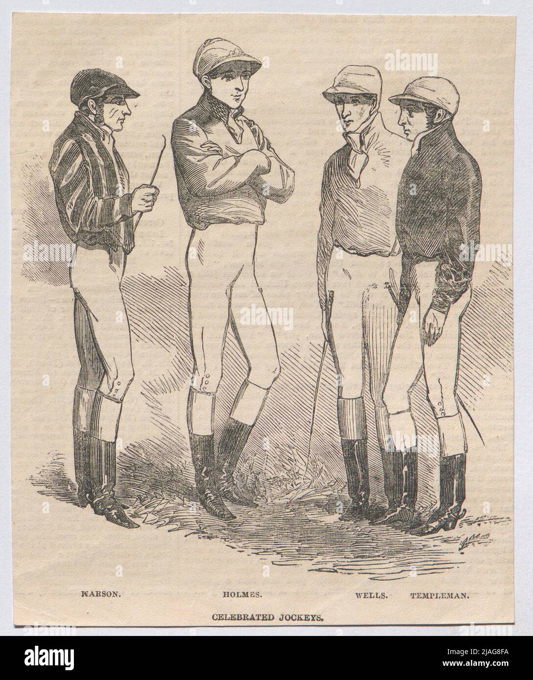 Célèbres jockeys. '. Fêté des jockeys de la deuxième moitié du 19th siècle (de l'"Illustrated London News"). Inconnu Banque D'Images