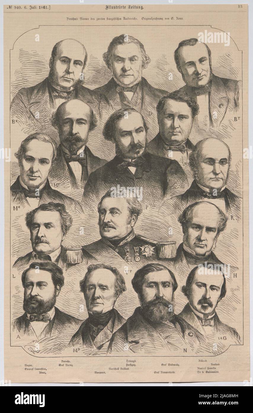 Des hommes célèbres du deuxième Empire français (tiré du « journal illustré »). Philipp Felix Kanitz (1829-1904), Xylographe Banque D'Images
