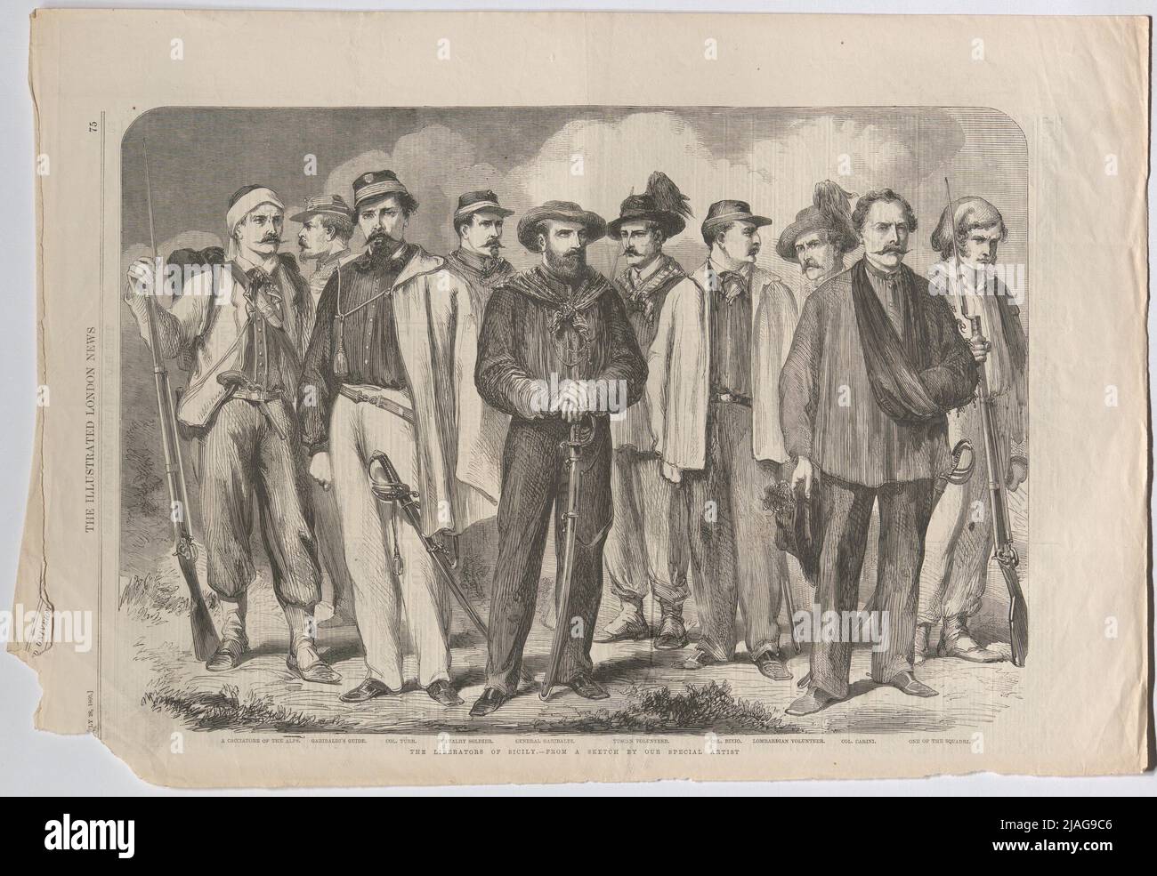 LES LIBÉRATEURS DE LA SICILE.". Die Befreier Siziliens; U. a. Giuseppe Garibaldi (aus 'The Illustrated London News'). Inconnu Banque D'Images