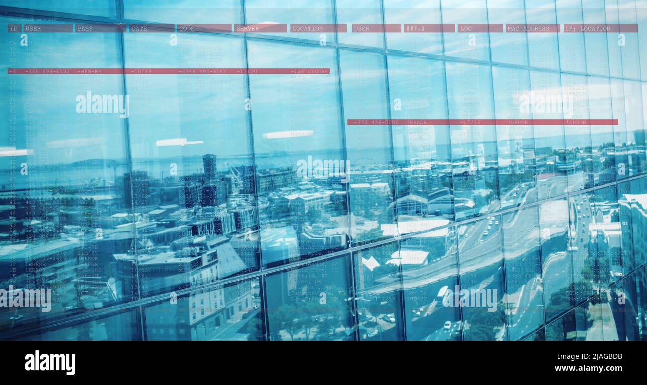 Image du traitement des données sur CityScape Banque D'Images