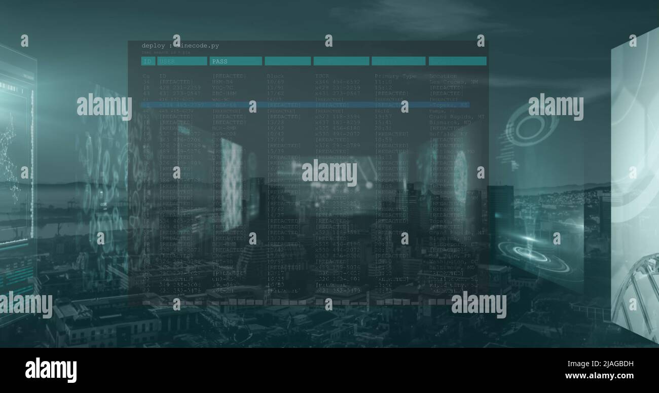 Image du traitement des données sur CityScape Banque D'Images