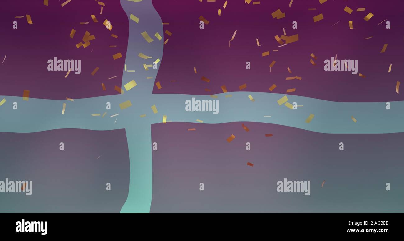 Image de confetti sur le drapeau du danemark Banque D'Images