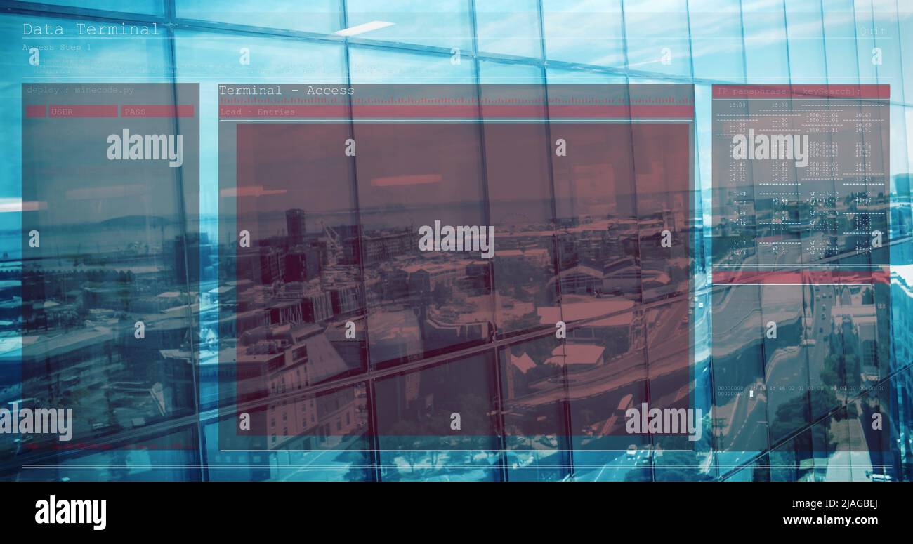 Image du traitement des données sur CityScape Banque D'Images