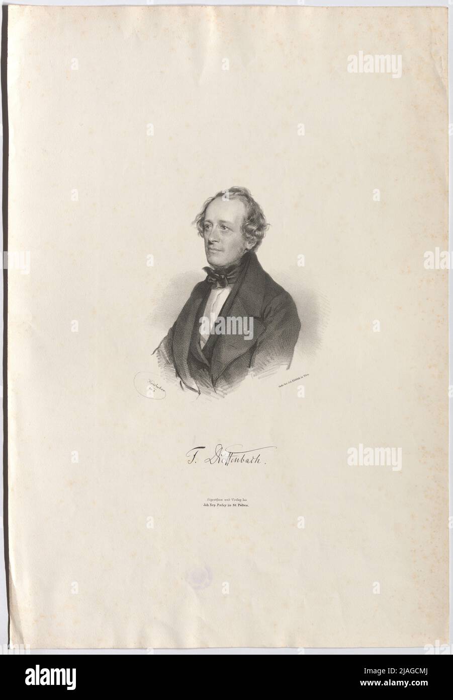 Johann Friedrich Dieffenbach. Josef Kriehuber (1800-1876), lithographe, Johann Höfelich (1796-1849), imprimeur Banque D'Images