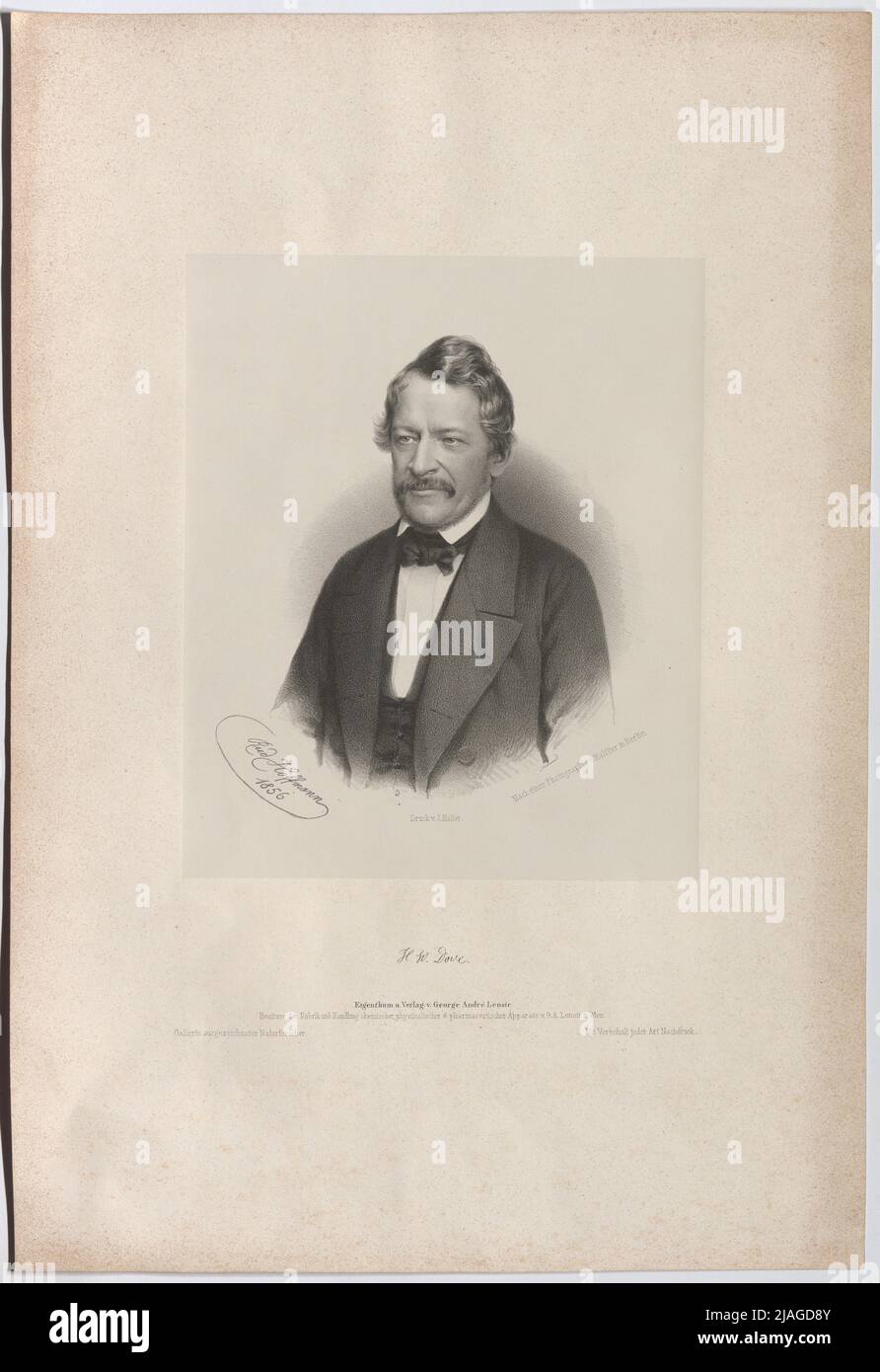 Heinrich Wilhelm Dove. Rudolf Hoffmann, lithographe, après : Wilhelm Halffter (1821-1901), photographe, Joh. Haller, Imprimeur, George André Lenoir (1825-1909), maison d'édition Banque D'Images
