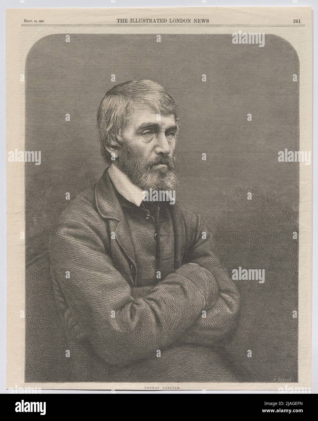Thomas Carlyle (aus « The Illustrated London News »). Mason Jackson (1819—1903), xylographe Banque D'Images