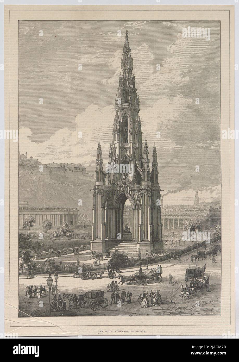 Le monument Scott, Édimbourg. '. Monument à Sir Walter Scott à Édimbourg (de l'« Illustrated London News »). Inconnu Banque D'Images