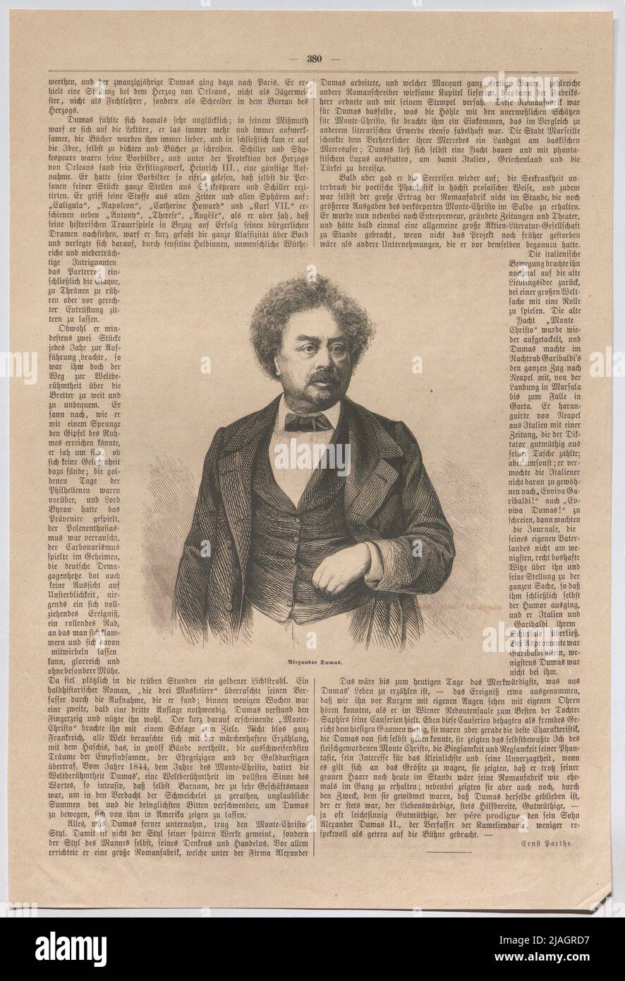 Alexandre Dumas '. Alexandre Dumas; portrait et biographie (« livrets mensuels illustrés de Waldheim »). Inconnu Banque D'Images