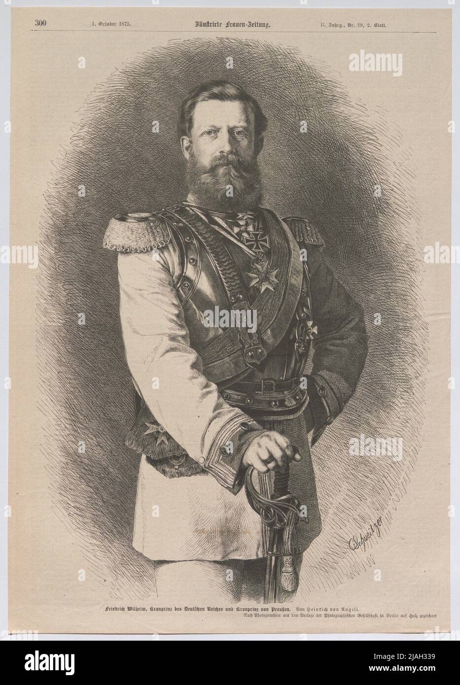 Friedrich Wilhelm, prince héritier du Reich allemand et prince héritier de Prusse ». Schweitzer & Heinrich von Angeli : Friedrich Wilhelm, prince héritier de l'Empire allemand et prince héritier de Prusse (plus tard : Friedrich III), 1875. Heinrich von Angeli (1840-1925), artiste Banque D'Images