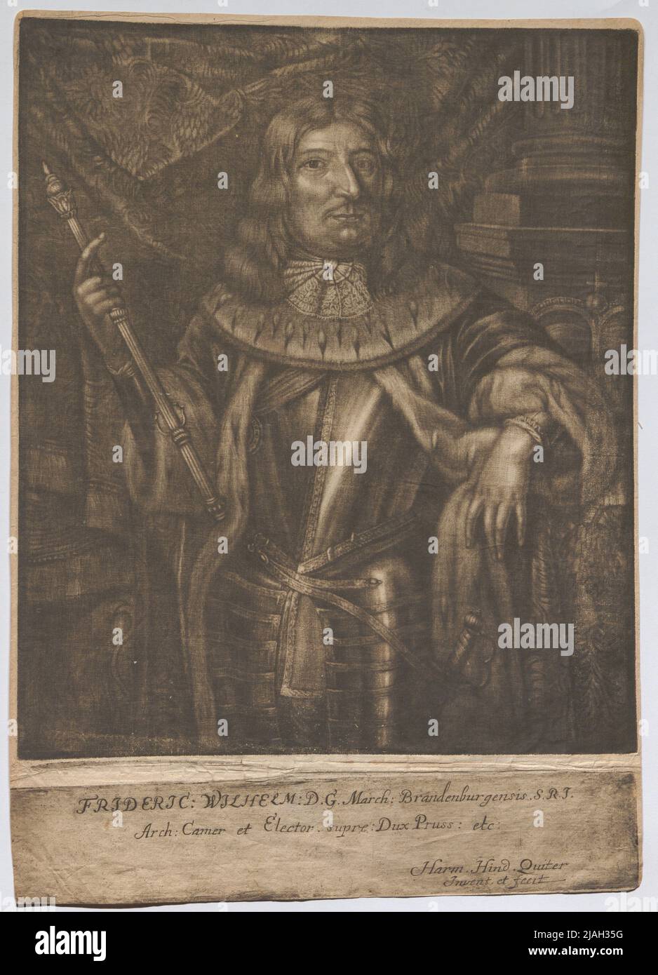 Frideric: Wilhelm D. G. Mars: Brandenburgensis. St. Arch: Camer et électeur. Supre: Pruss: Etc: '. Friedrich Wilhelm Kurürst von Brandenburg. Hermann Heinrich (* 1628), artiste Mezzotint Banque D'Images