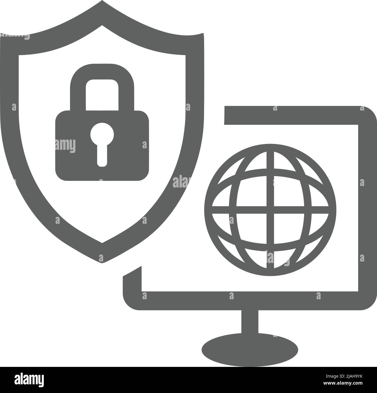 Sécurité en ligne, icône de bouclier - conception vectorielle bien organisée et modifiable utilisant dans des buts commerciaux, des supports d'impression, le Web ou tout type de projets de conception Illustration de Vecteur