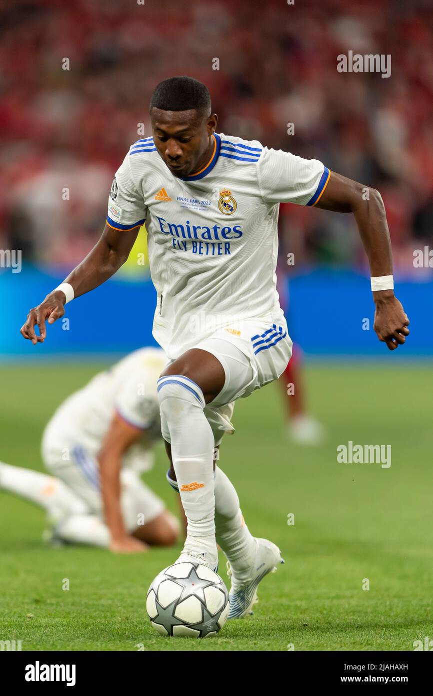 David Alaba (Real Madrid) lors du match de l'UEFA Champions League entre Liverpool 0-1 Real Madrid au Stade de France le 28 mai 2022 à Paris, France. Credit: Maurizio Borsari/AFLO/Alay Live News Banque D'Images