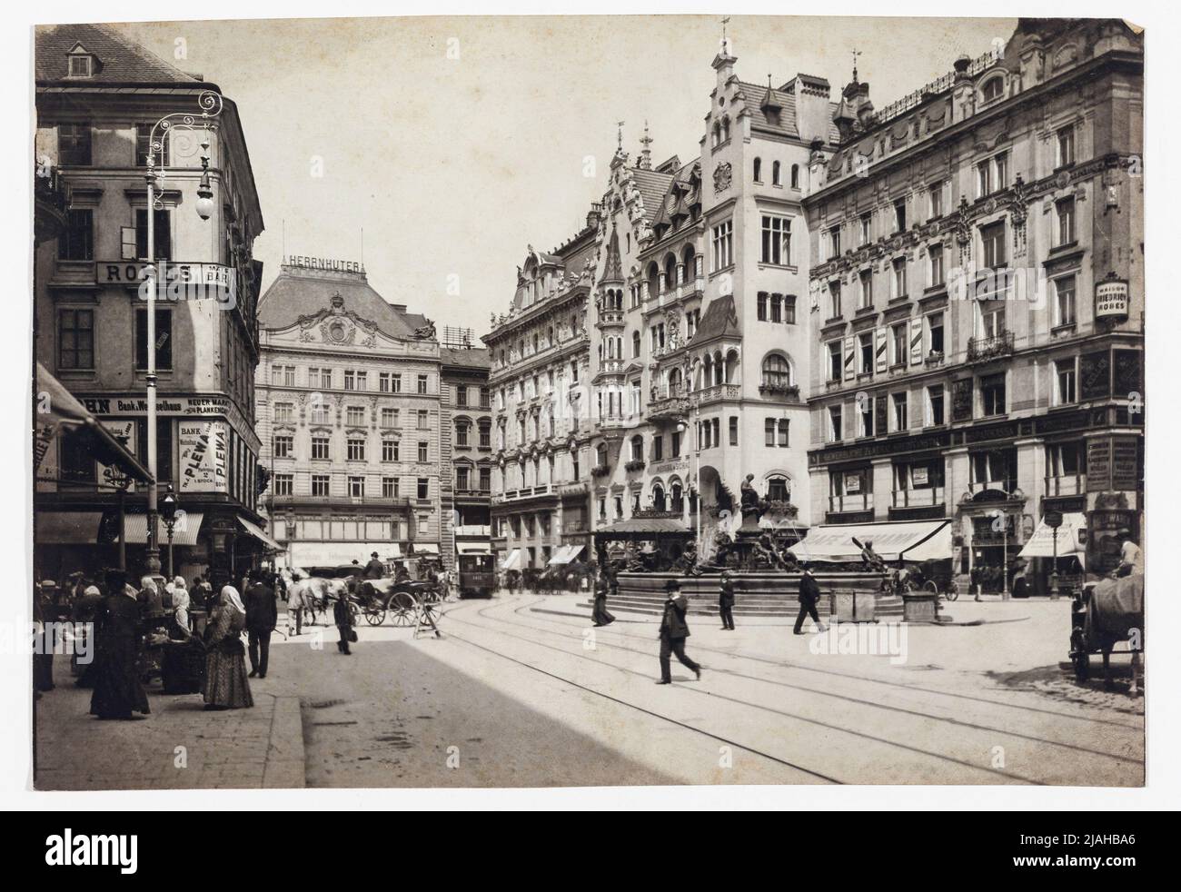 1st, nouveau marché - général - vue contre le nord. Inconnu, photographe Banque D'Images