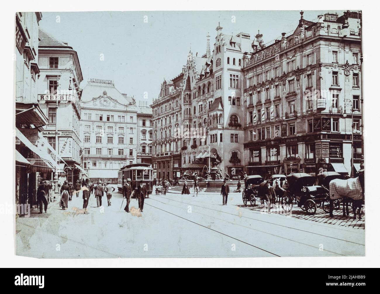 1st, nouveau marché - général - vue contre le nord. Inconnu, photographe Banque D'Images