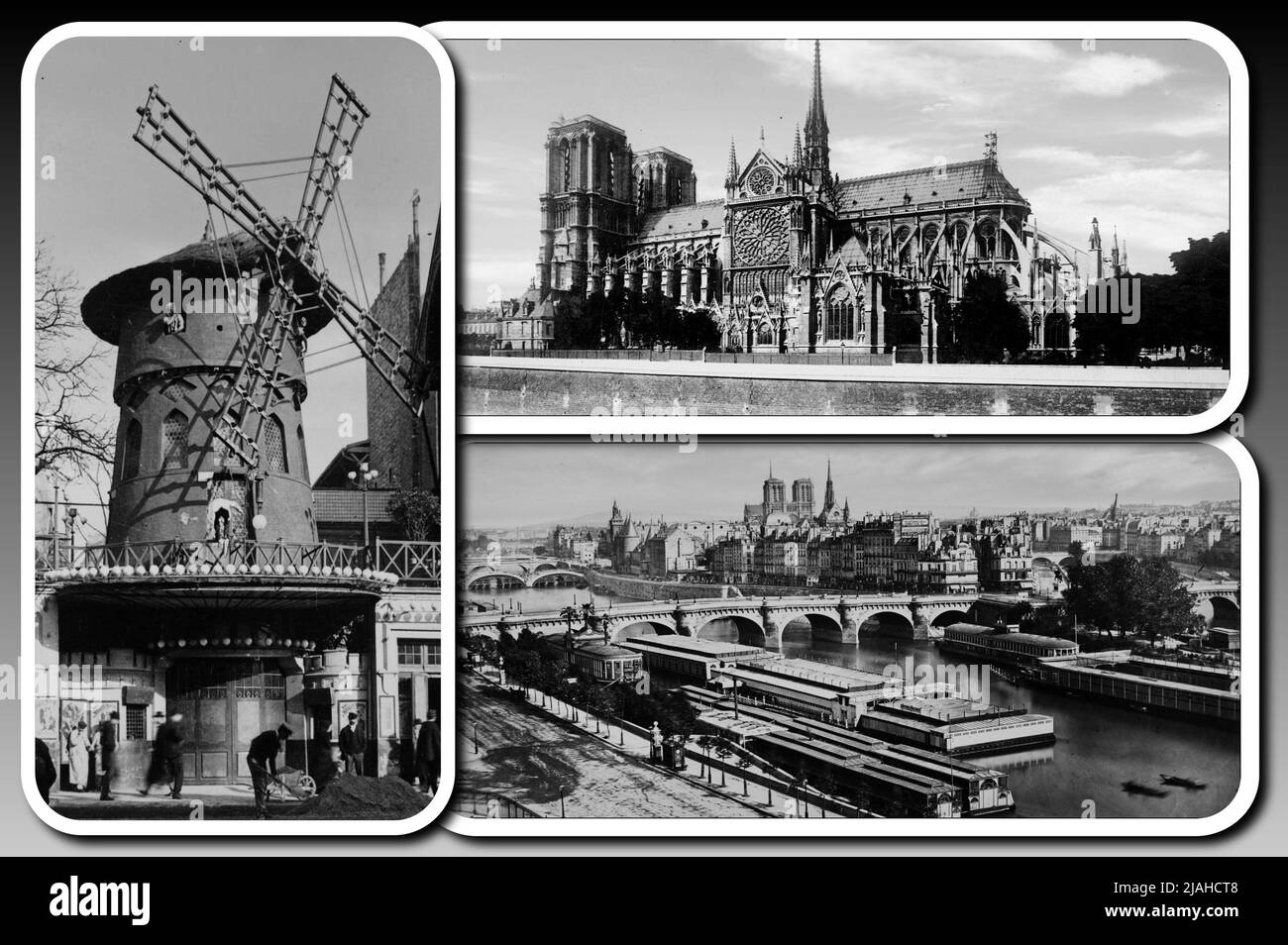 La belle ville de Paris avec ses monuments comme elle était au début du XXe siècle Banque D'Images