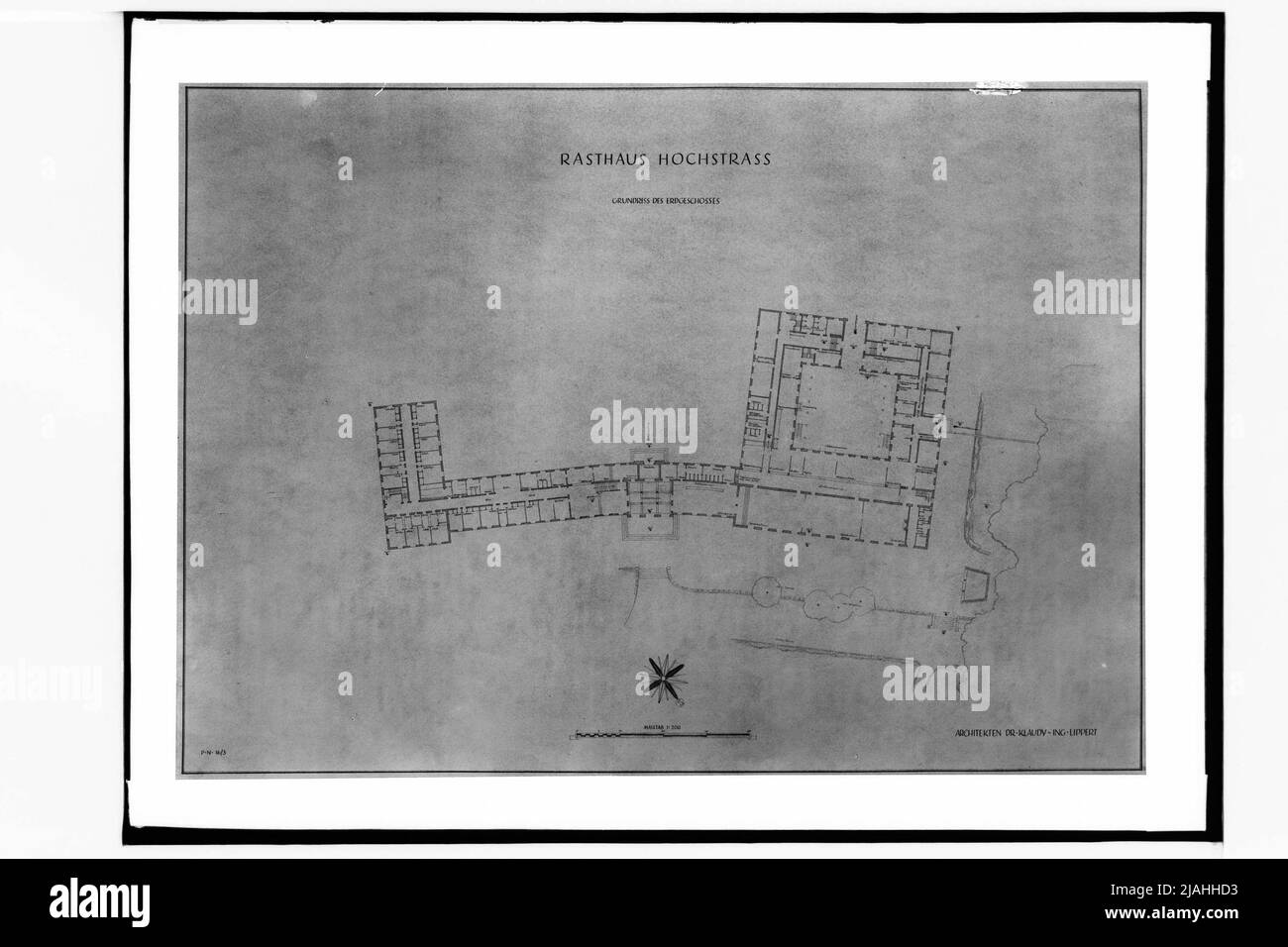 Design pour le Rasthaus Hochstraß sur le Reichsautobahn (plan au rez-de-chaussée) Banque D'Images