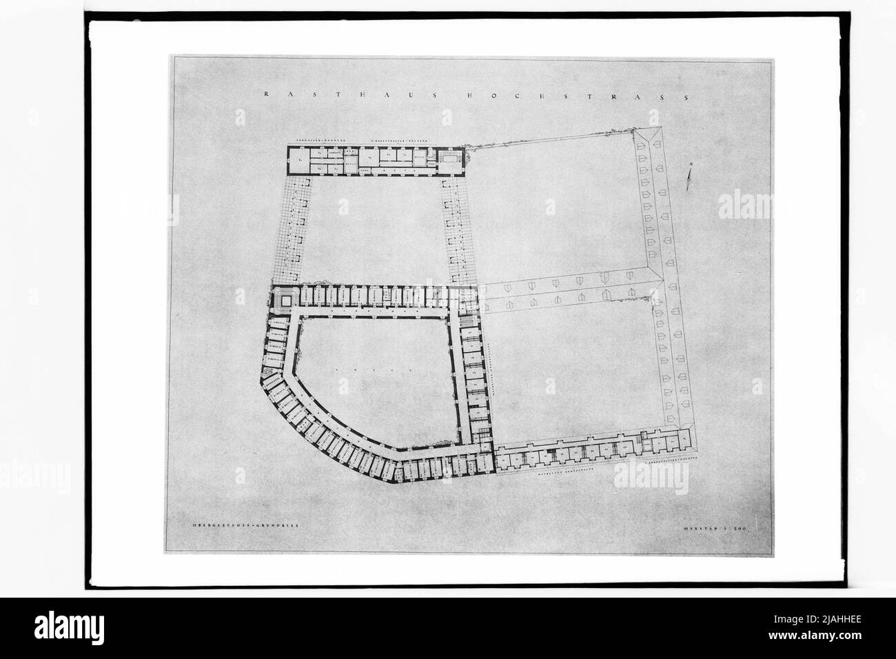 Design pour le Rasthaus Hochstraß sur le Reichsautobahn (plan d'étage à l'étage supérieur) Banque D'Images