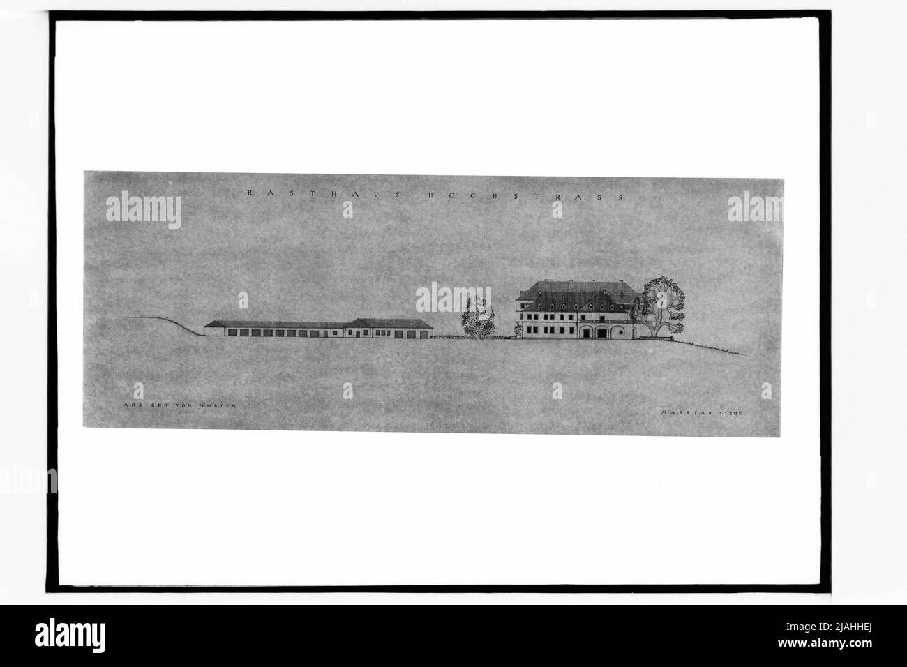 Design pour le Rasthaus Hochstraß sur le Reichsautobahn (vue du nord) Banque D'Images