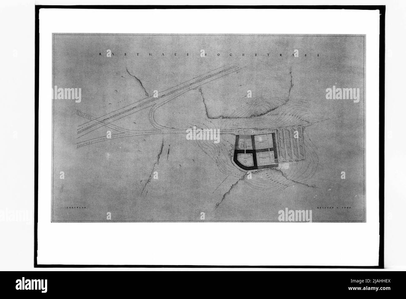 Projet pour le Rasthaus Hochstraß sur le Reichsautobahn Banque D'Images