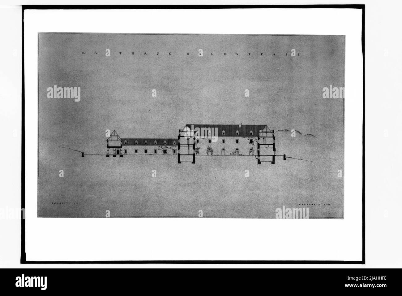 Design pour le Rasthaus Hochstraß sur le Reichsautobahn (coupe I-J) Banque D'Images