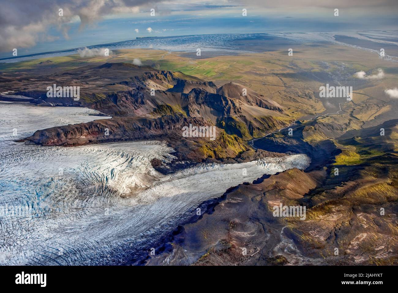 Le glacier de la fuite, le glacier Vatnajokull, Islande Banque D'Images