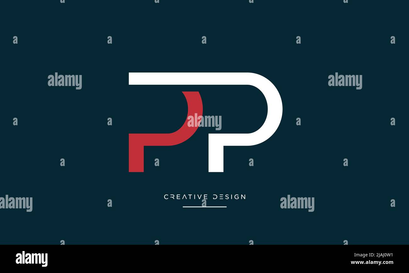 Lettres de l'alphabet PP ou P abstrait icône logo Monogramme Illustration de Vecteur