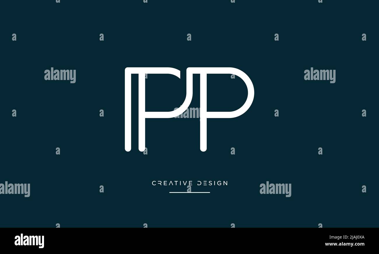 Lettres de l'alphabet PP ou P abstrait icône logo Monogramme Illustration de Vecteur