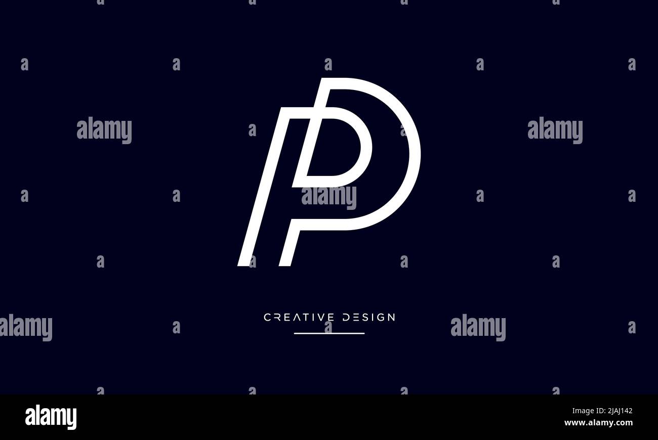 Lettres de l'alphabet PP ou P abstrait icône logo Monogramme Illustration de Vecteur