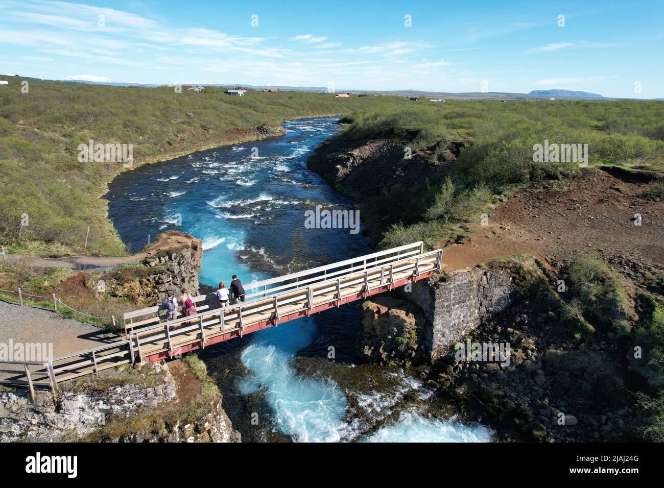 Chute d'eau de Brúarfoss, rivière Bruara, Islande Banque D'Images