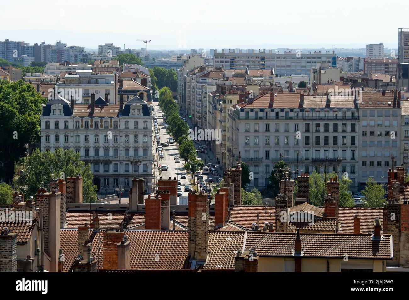 La rue Duquesne et le quartier des Brotteaux, vus du quartier de Croix ...