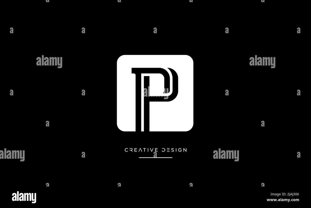 Lettres de l'alphabet PP ou P abstrait icône logo Monogramme Illustration de Vecteur
