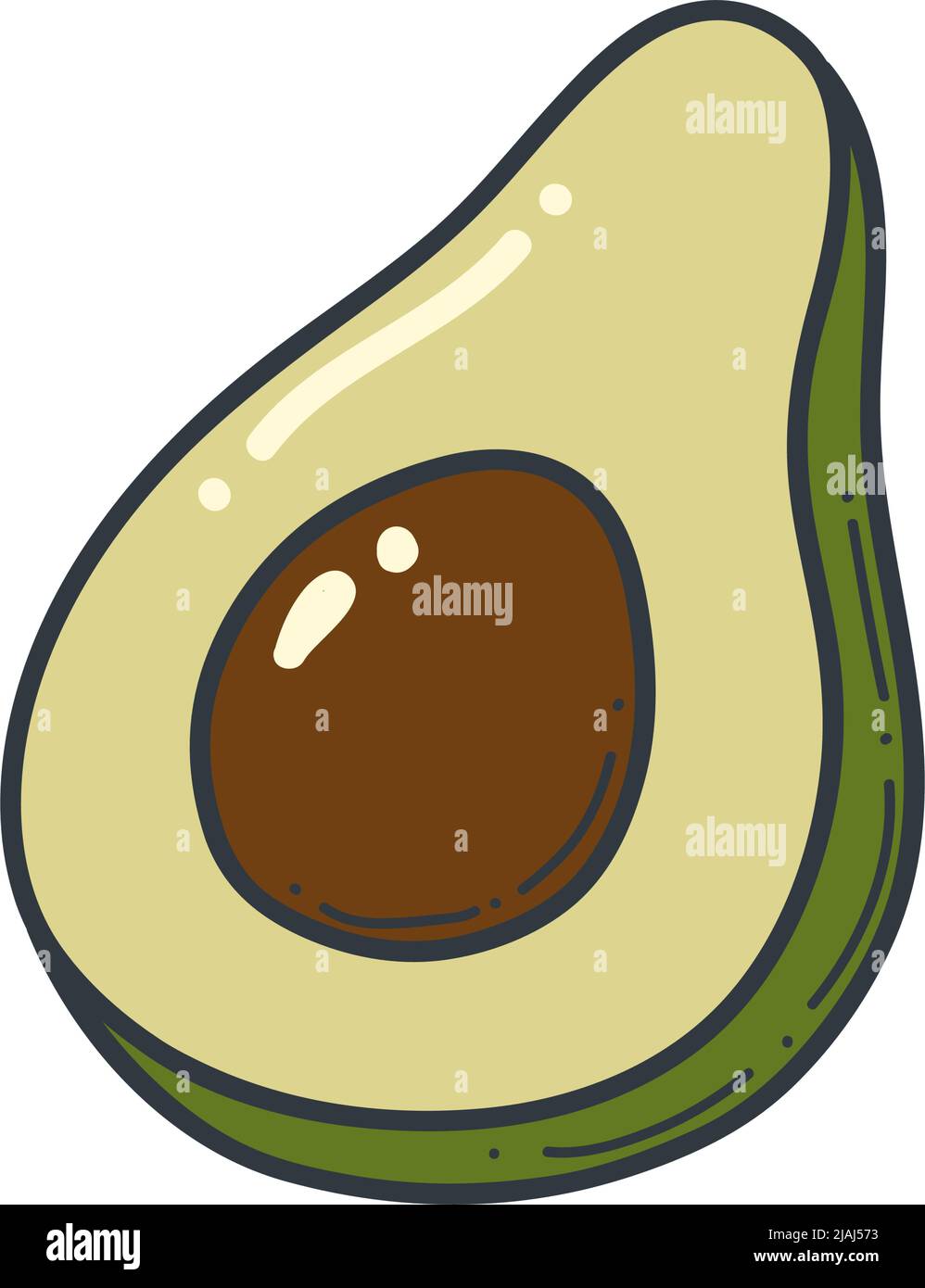 Icône de contour d'avocat. Logo illustration de fruits et légumes biologiques isolés. Illustration de Vecteur