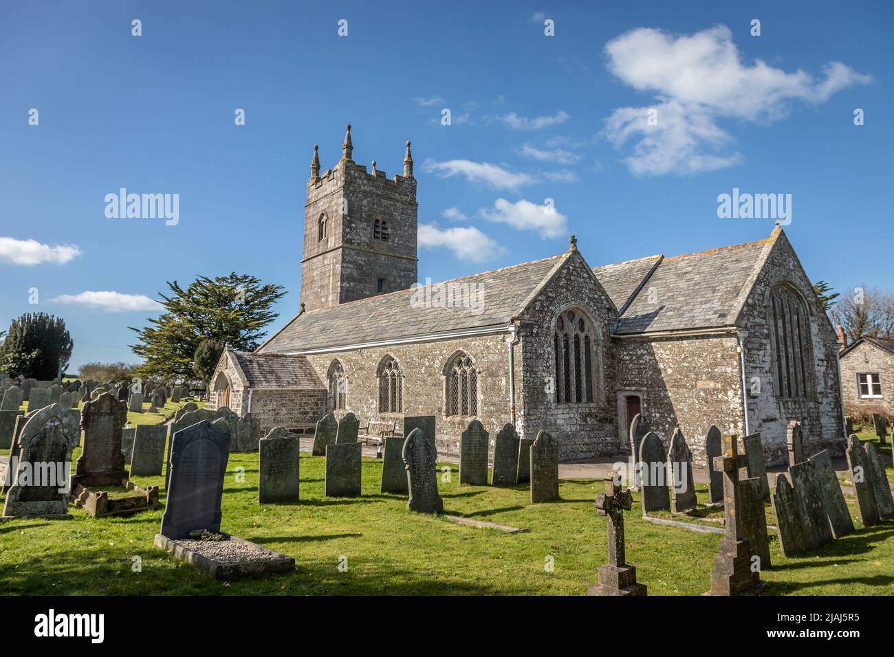 La Collégiale de St Endellion, Port Isaac, Cornouailles, Angleterre, Royaume-Uni Banque D'Images