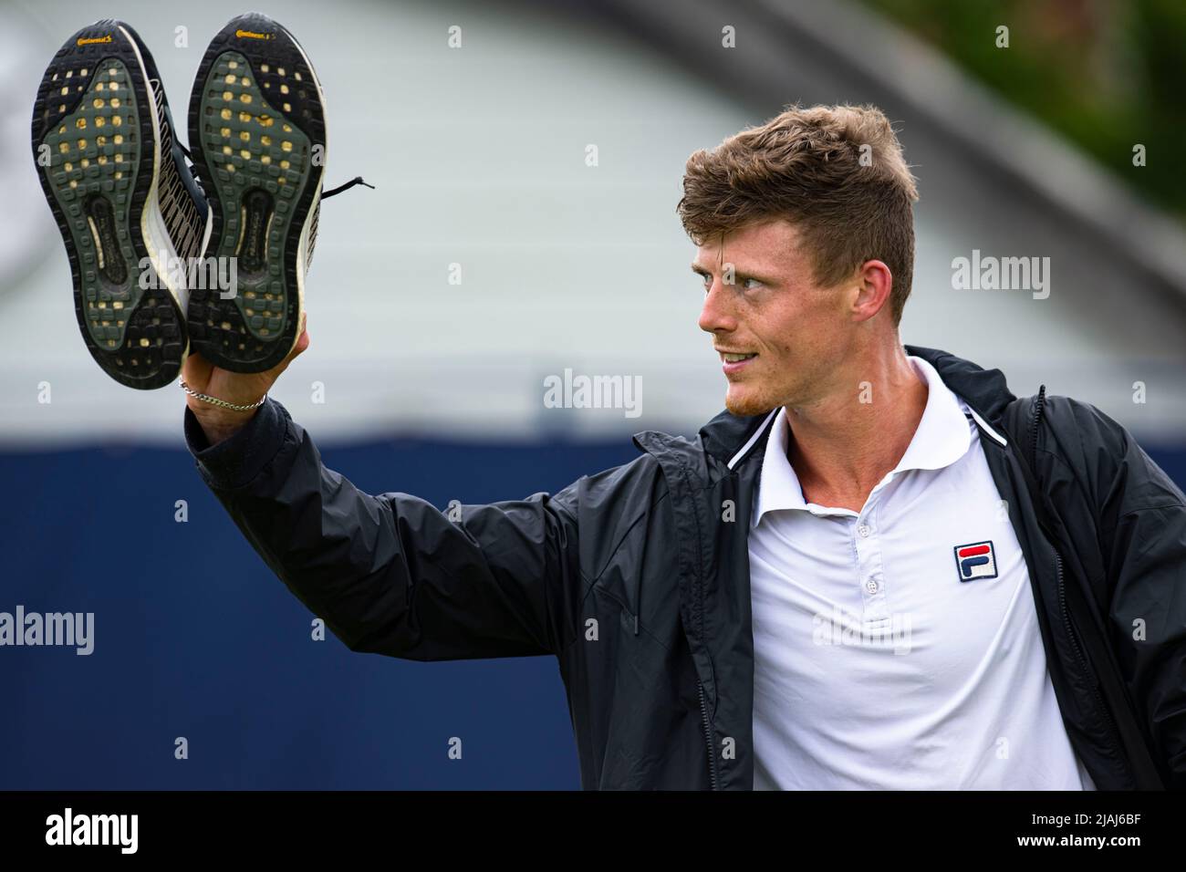 SURREY, ROYAUME-UNI. 30th mai 2022. Billy Harris (GBR) lors du Surbiton Trophy 2022 au Surbiton Racket Fitness Club le lundi 30 mai 2022 à SURREY, ANGLETERRE. Credit: Taka G Wu/Alay Live News Banque D'Images