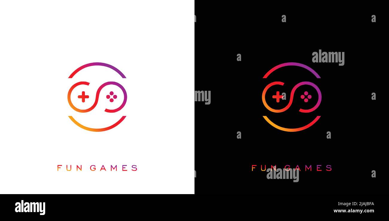 Design moderne et sympa avec logo de jeu Illustration de Vecteur