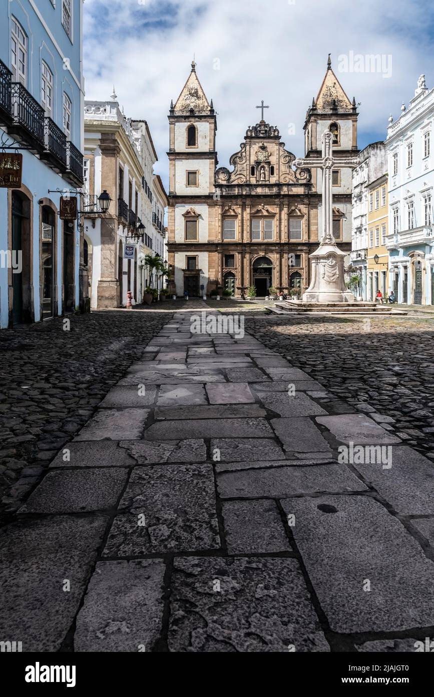 Pelourinho, Centre historique de la ville de Salvador dans l'État brésilien de Bahia. Banque D'Images