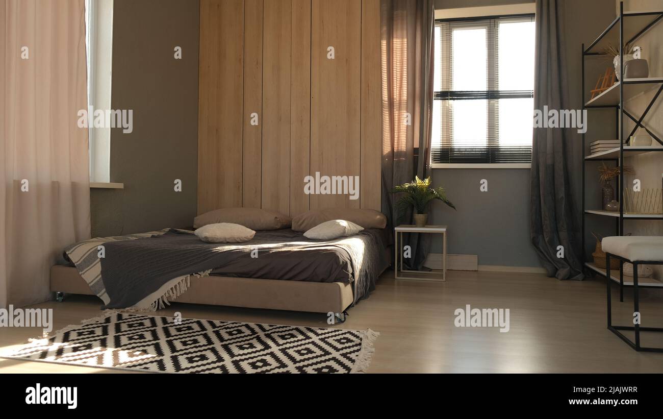 Décoration intérieure élégante dans le salon avec canapé scandinave Banque D'Images