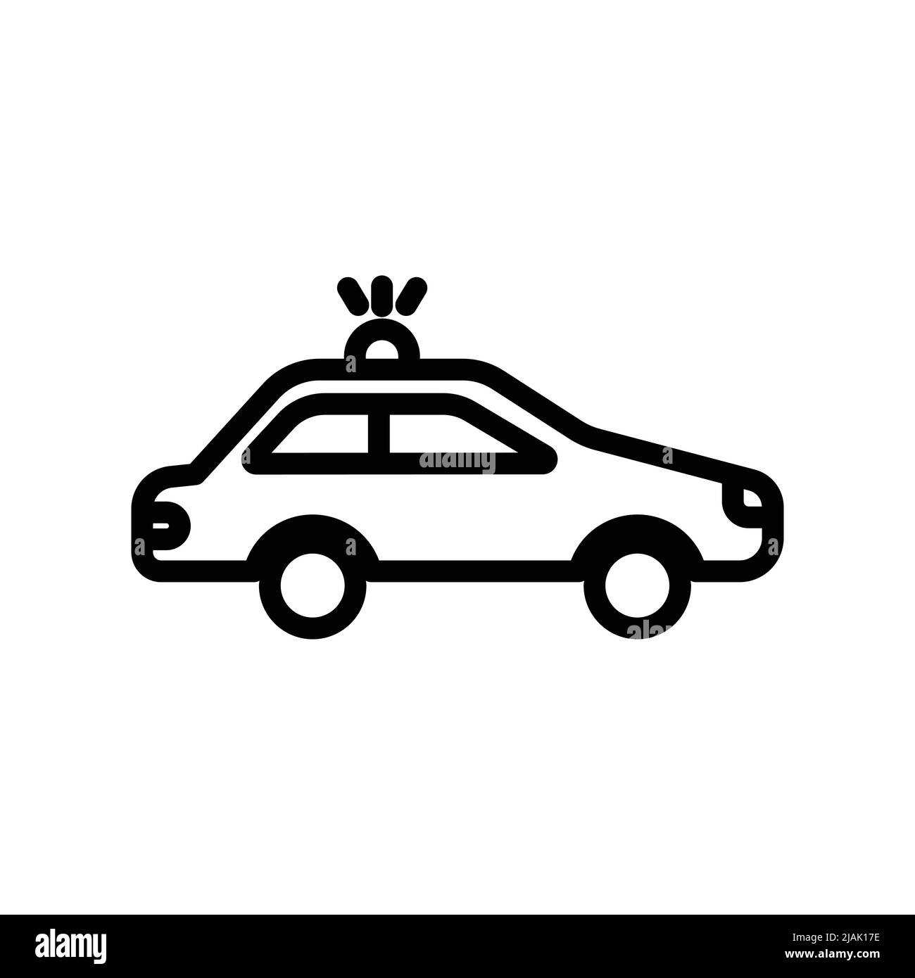 Vecteur d'icône de voiture de police. Transport, transport terrestre. Style d'icône de ligne. Illustration de conception simple modifiable Illustration de Vecteur