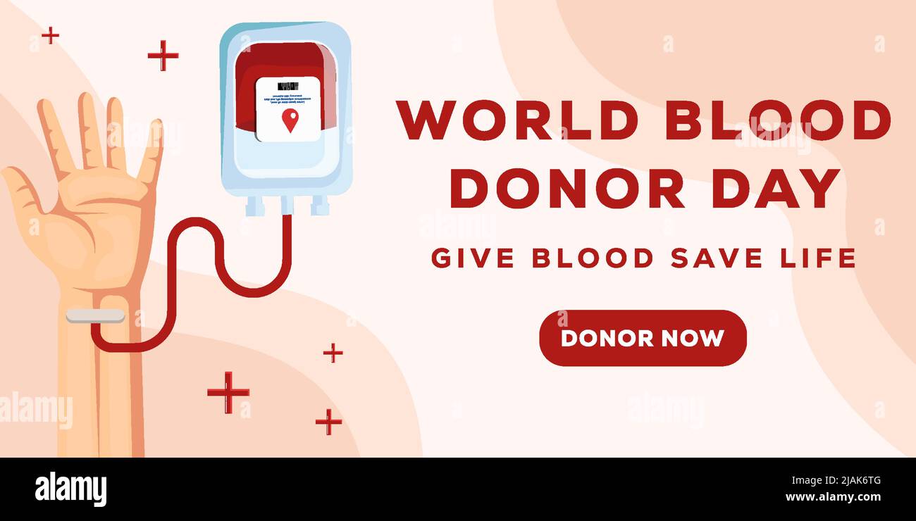 bannière horizontale journée mondiale du don de sang Illustration de Vecteur
