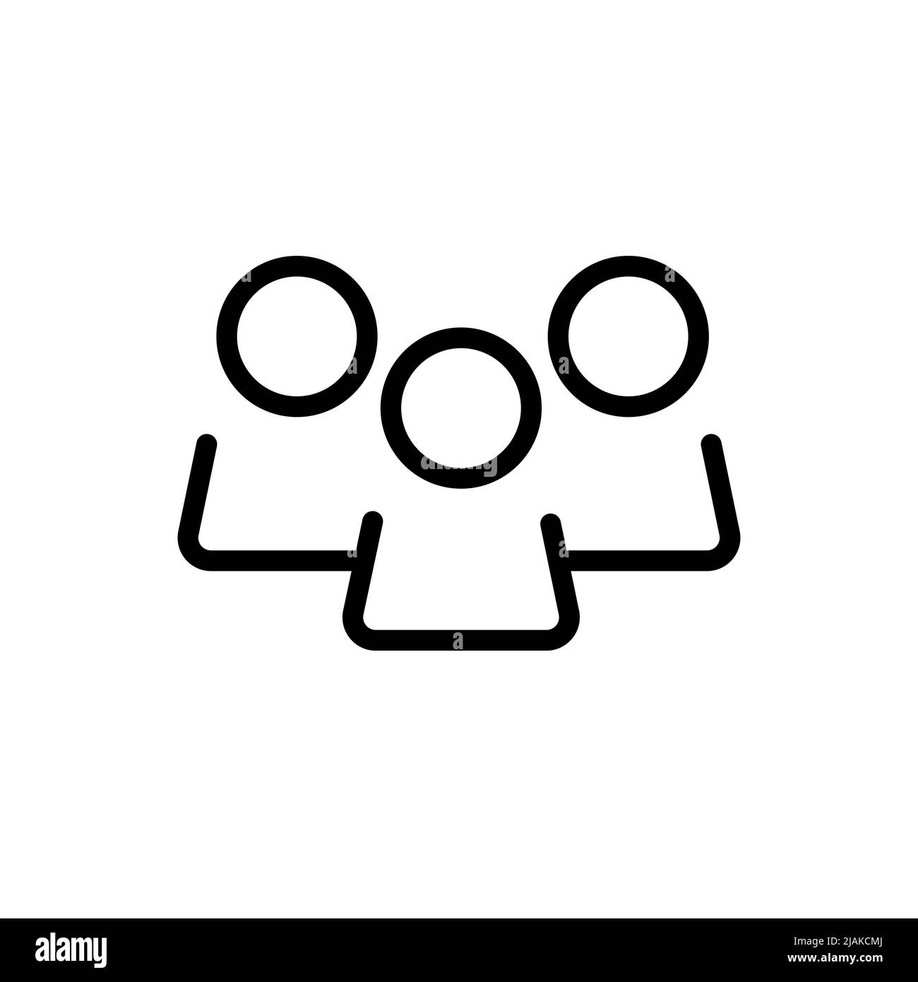 Contour de l'icône personnes à plat. Symbole de groupe de personnes pour la conception de votre site Web, votre logo, votre application, votre interface utilisateur Illustration de Vecteur