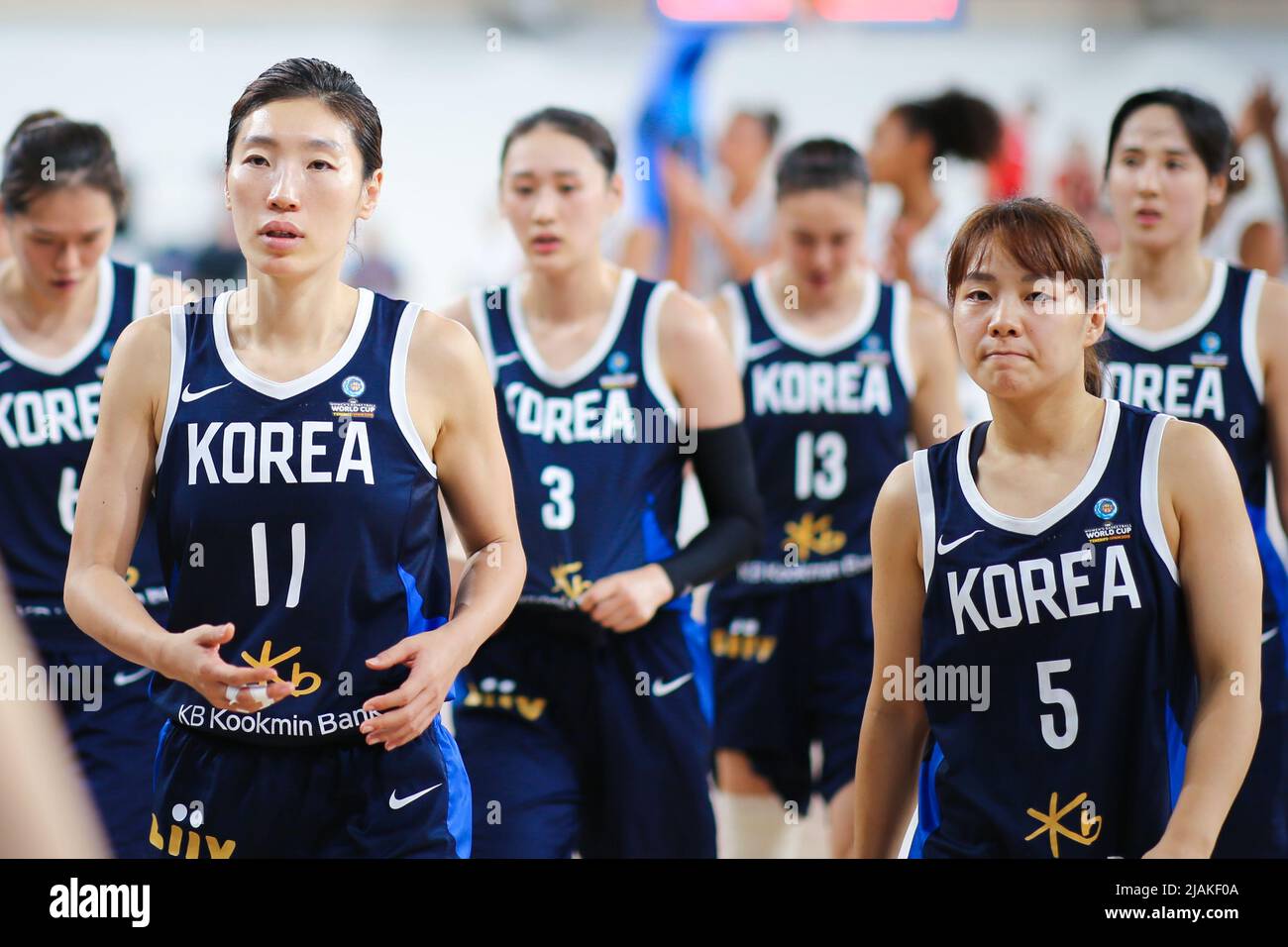 Espagne, Ténérife, 22 septembre 2018 : équipe nationale féminine de basket-ball coréenne lors de la coupe du monde féminine de basket-ball 2018 de la FIBA Banque D'Images
