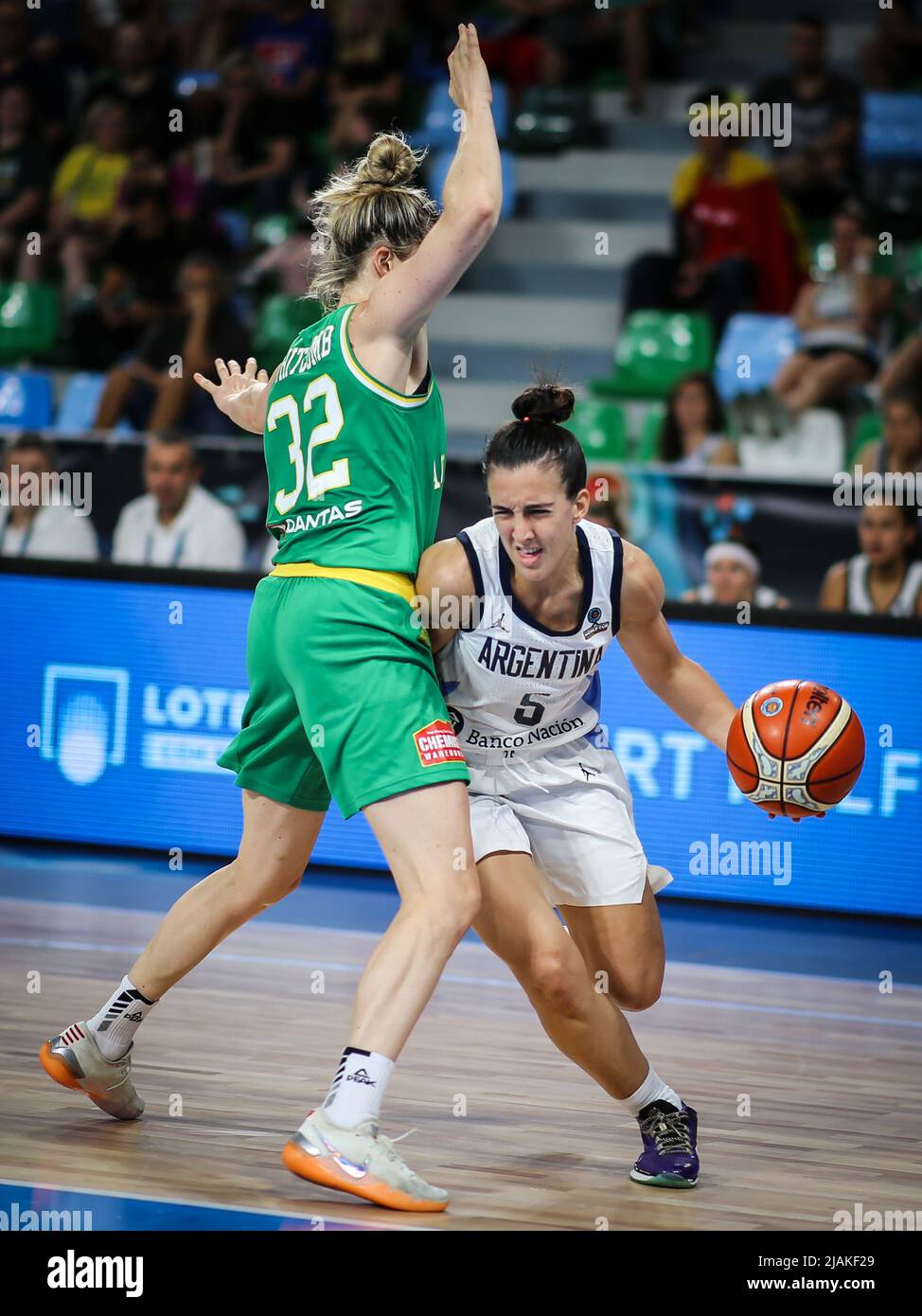 Espagne, Ténérife, 23 septembre 2018: Le joueur de basket-ball argentin Macarena Durso en action pendant la coupe du monde de basket-ball féminin FIBA 2018 en Espagne. Banque D'Images
