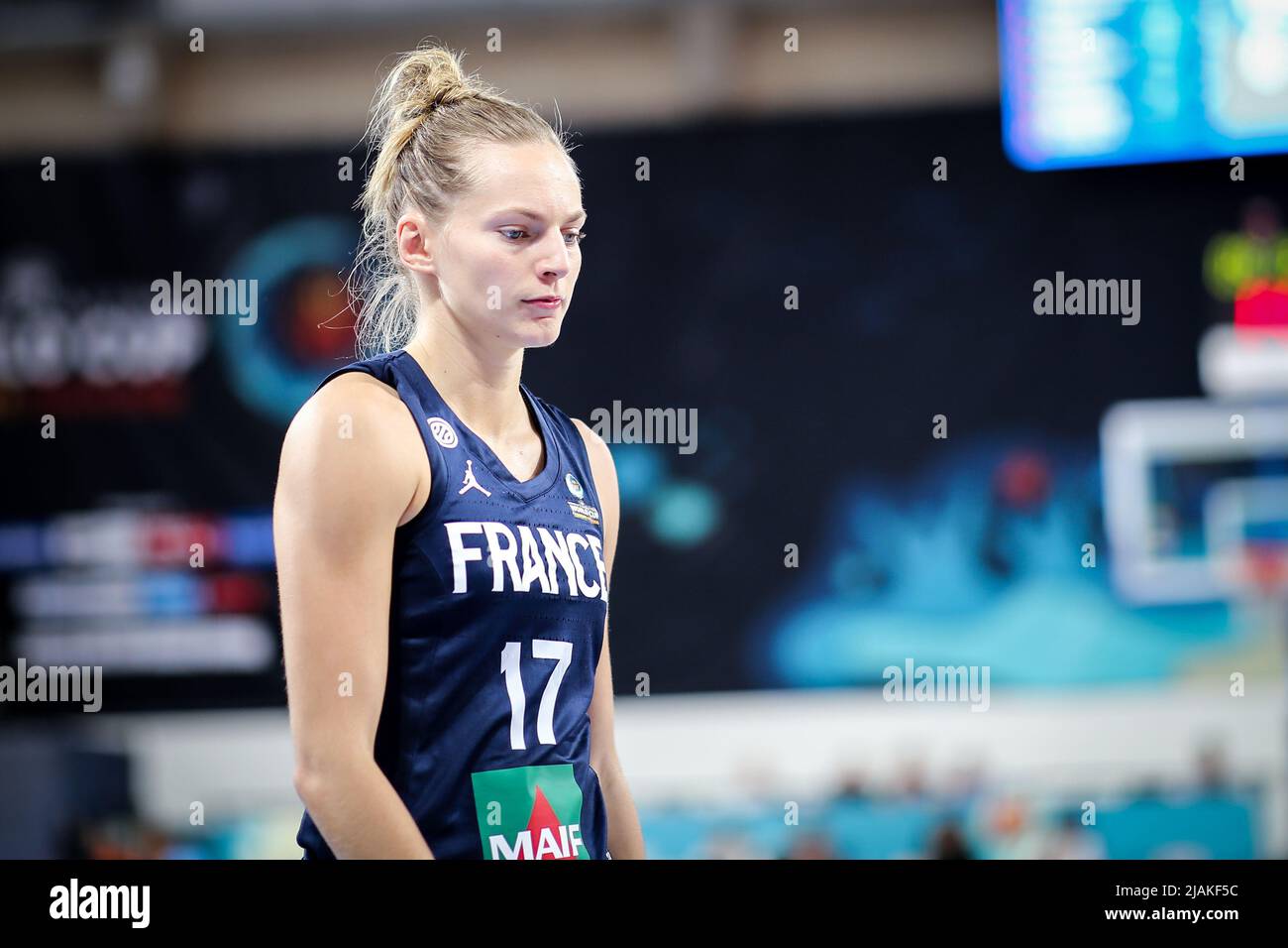 Espagne, Ténérife, 25 septembre 2018: Portrait du joueur de basket-ball Marine Johannes lors de la coupe du monde de basket-ball féminin de la FIBA Banque D'Images