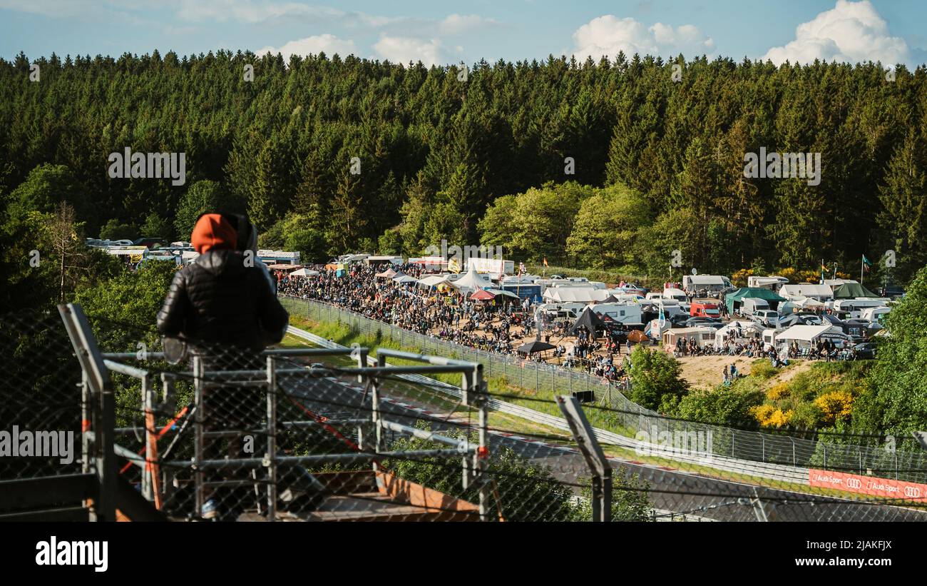 Brünnchen avec des fans lors de la course NBR 24H Banque D'Images