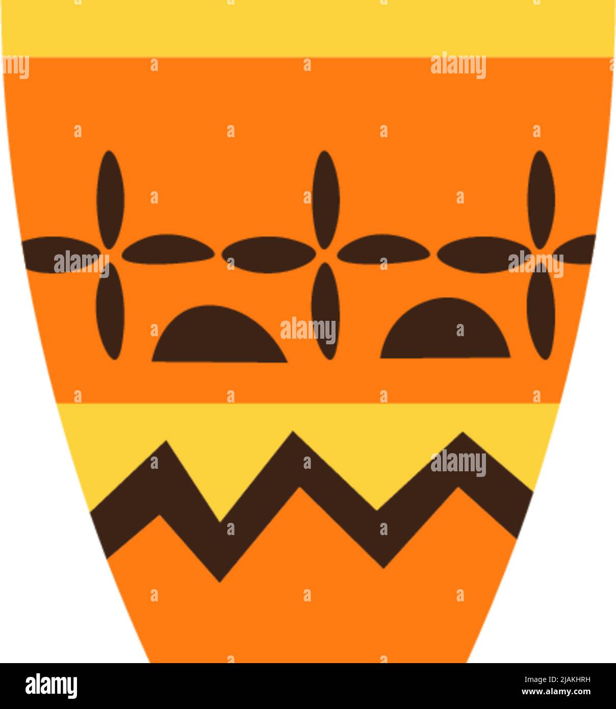 Vase en argile antique avec ornements, pots africains Illustration de Vecteur
