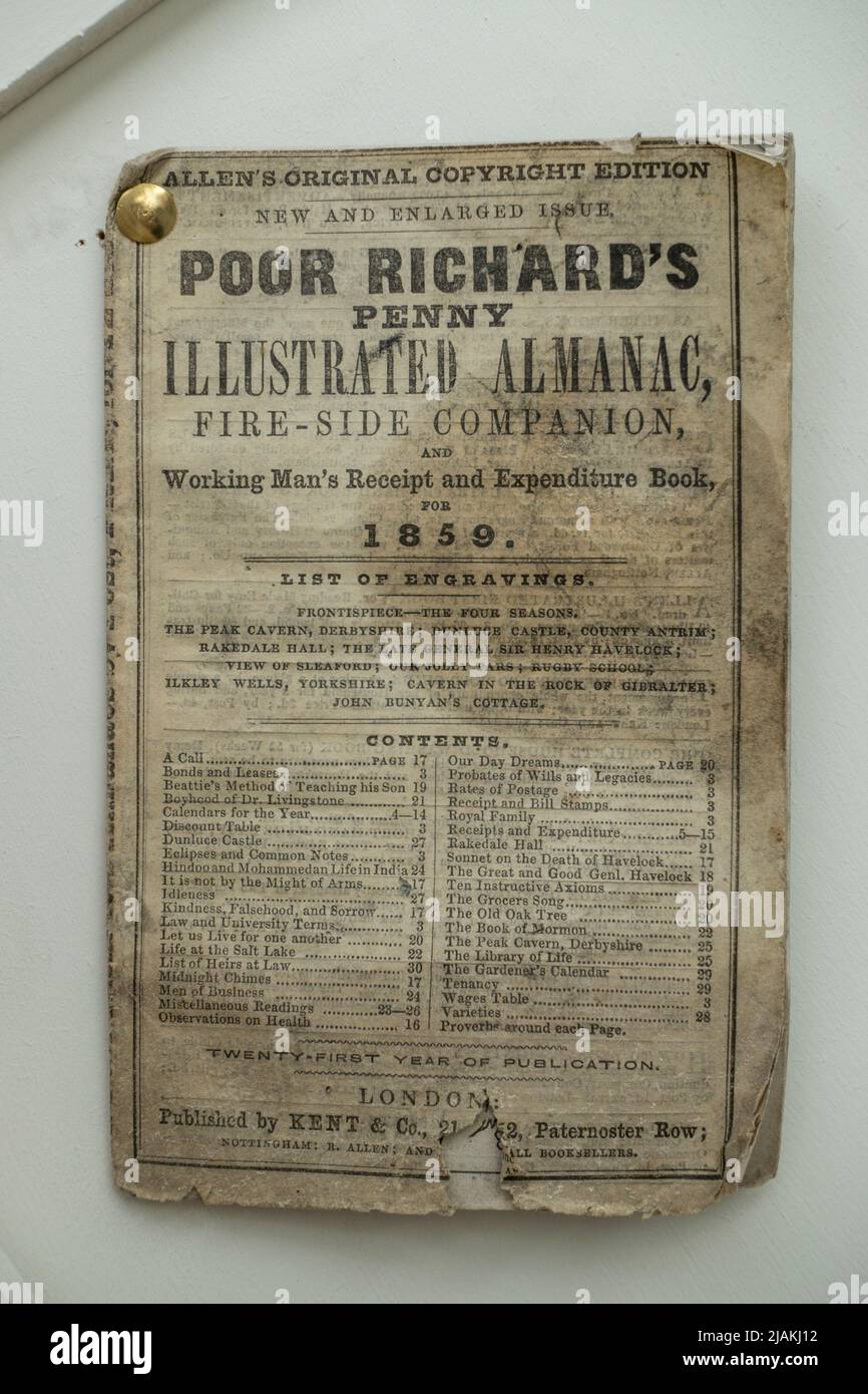 'Pors Richard Penny Illustrated Almanac, compagnon de feu' de 1859. Banque D'Images